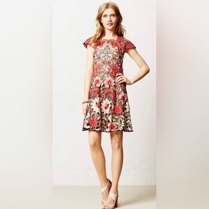 Anthropologie Yoana Baraschi Crisantemo Dress floral size 0 EUC
